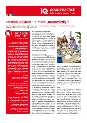 IQ Good Practice Trainingskonzept "Visualisierung im Beratungsgespräch"