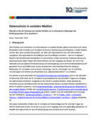 Coverbild der Publikation "Datenschutz in sozialen Medien"