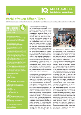 IQ Good Practice-Beispiel "Veranstaltungsformat ,Vorbildfrauen öffnen Türen`"