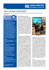 IQ Good Practice-Beispiel "Veranstaltungsformat JobMesse ,Let’s connect and match!‘"