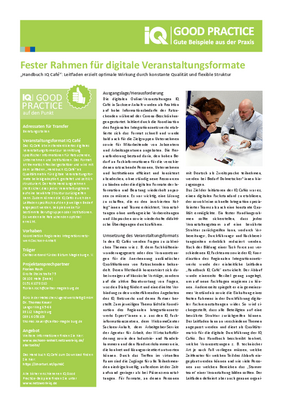 IQ Good Practice-Beispiel "Veranstaltungsformat IQ Café"